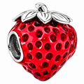 Red Strawberry Charm S925 Sterling Silver