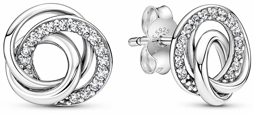 Family Always Encircled Stud Earrings Sterling silver