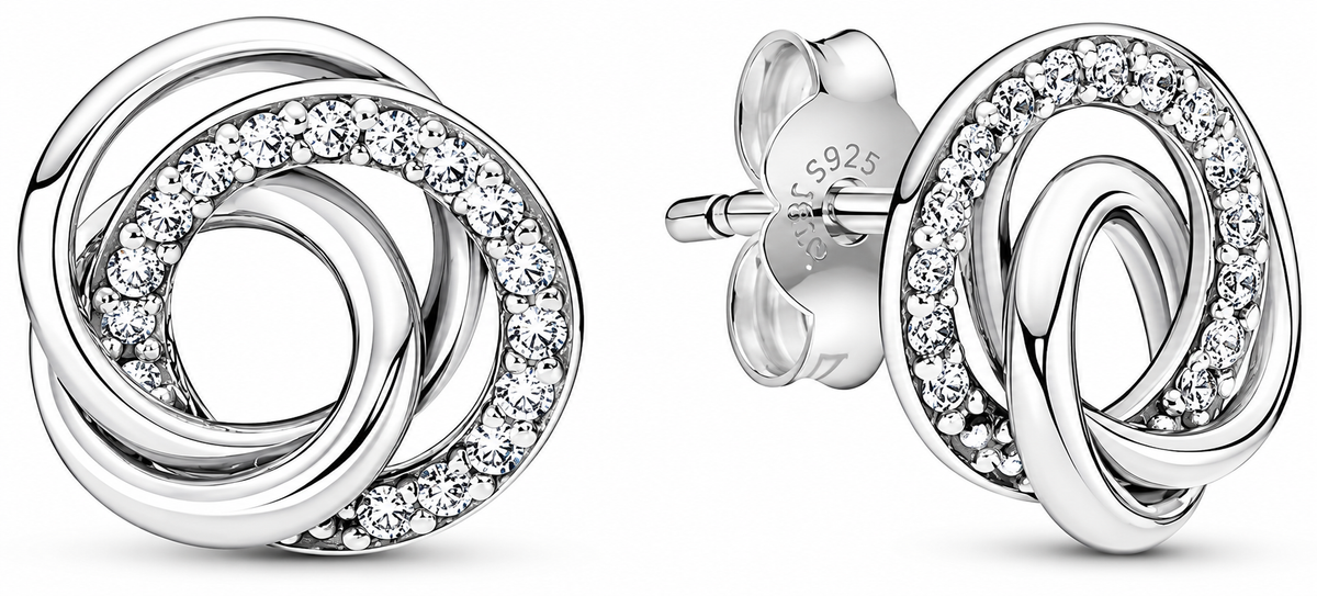 Family Always Encircled Stud Earrings Sterling silver