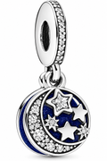Blue Moon & Stars Dangle Charm
