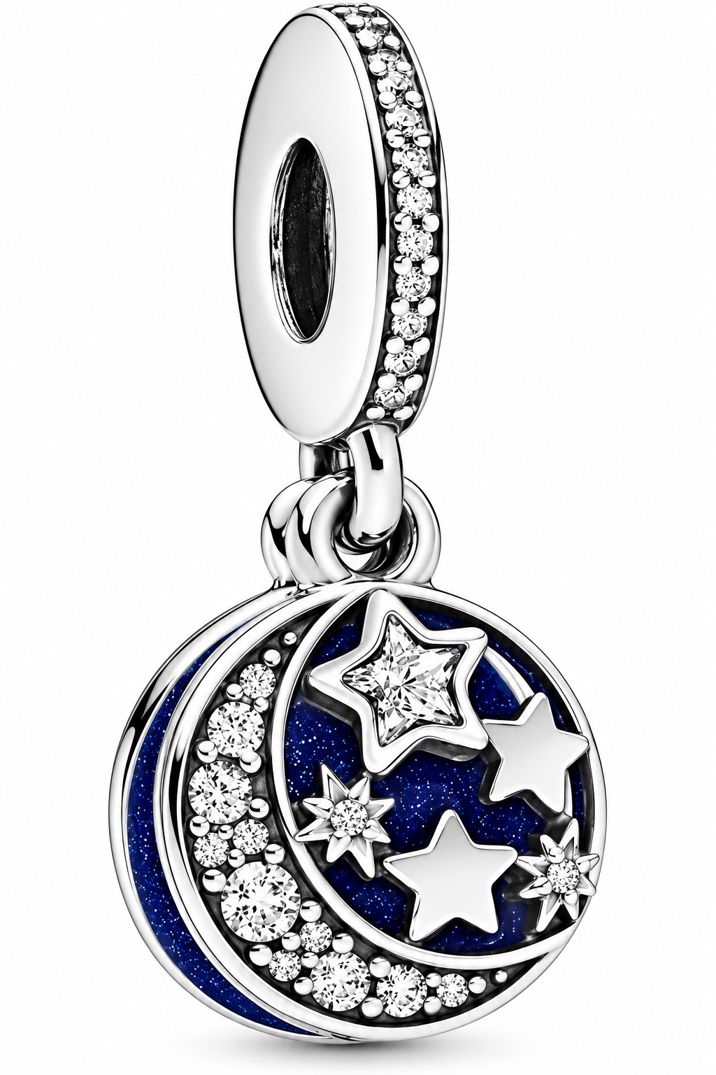 Blue Moon & Stars Dangle Charm