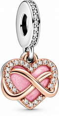 Pink Heart Infinity Dangle Charm