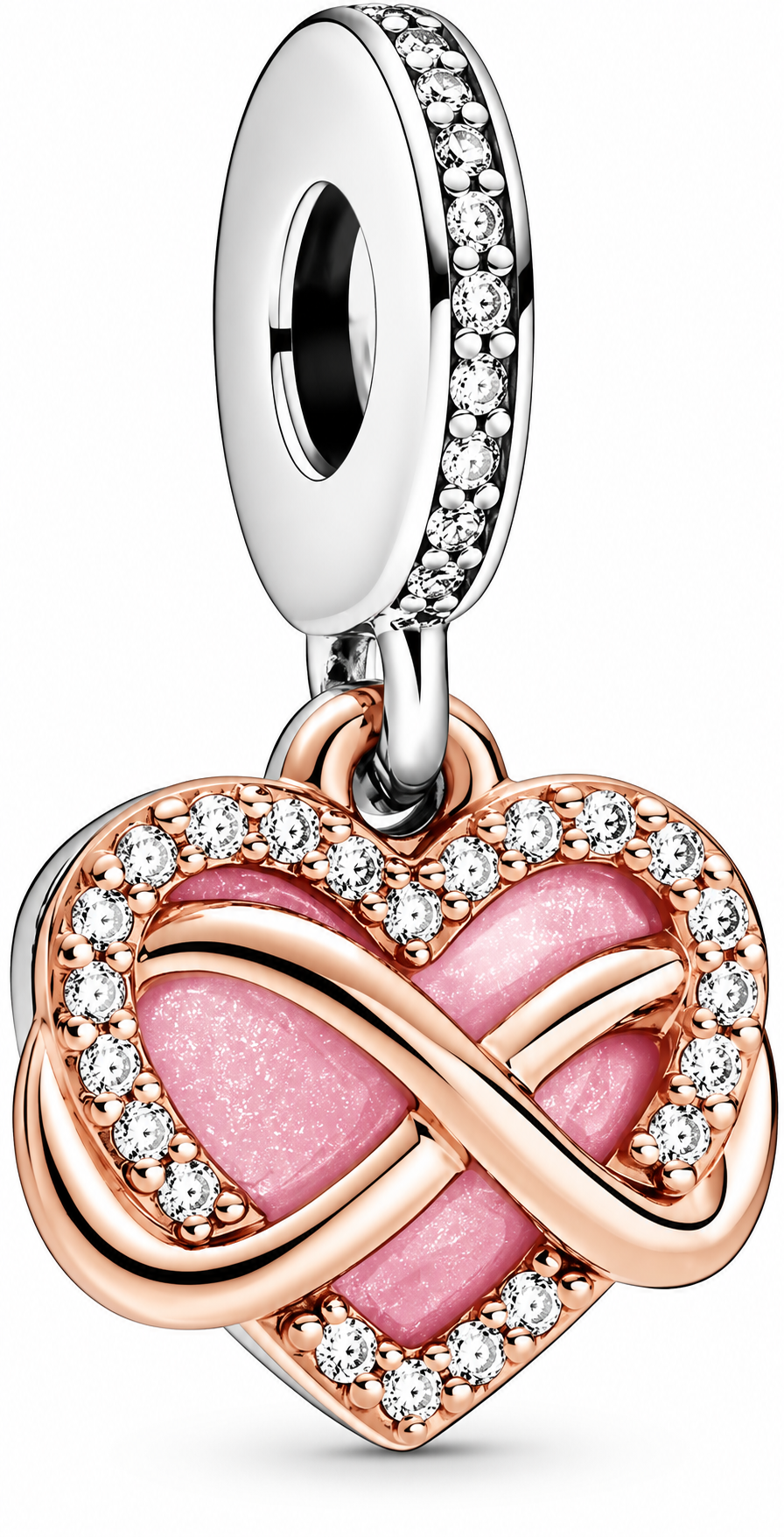 Pink Heart Infinity Dangle Charm