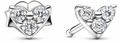 Triple Stone Heart Stud Earrings