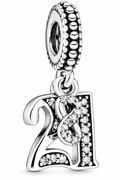 21st Birthday Dangle Charm S925 Sterling Silver