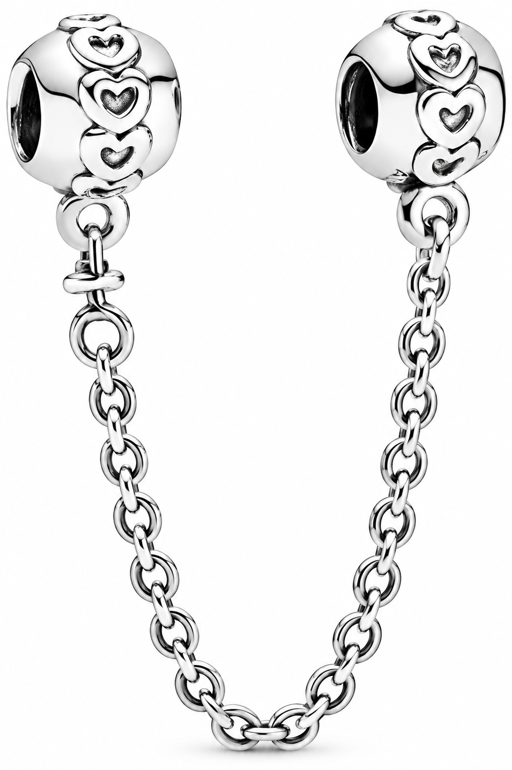 Heart Safety Chain Charm Triple Heart Design