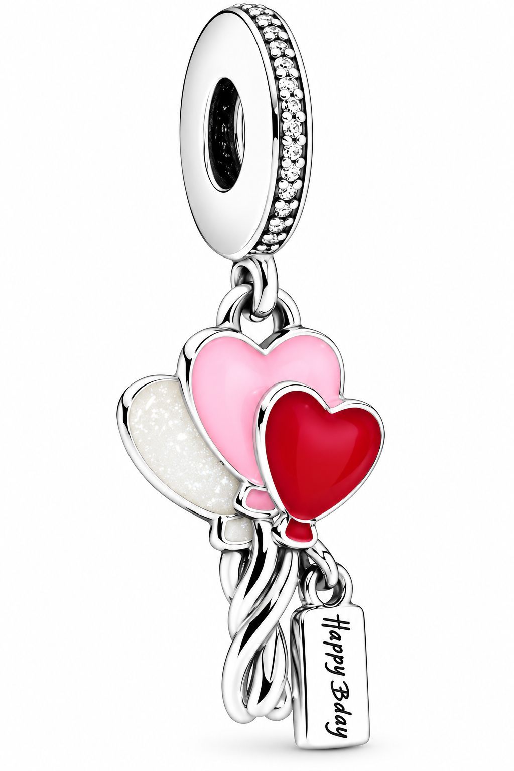 Happy Birthday Heart Balloons Dangle Charm