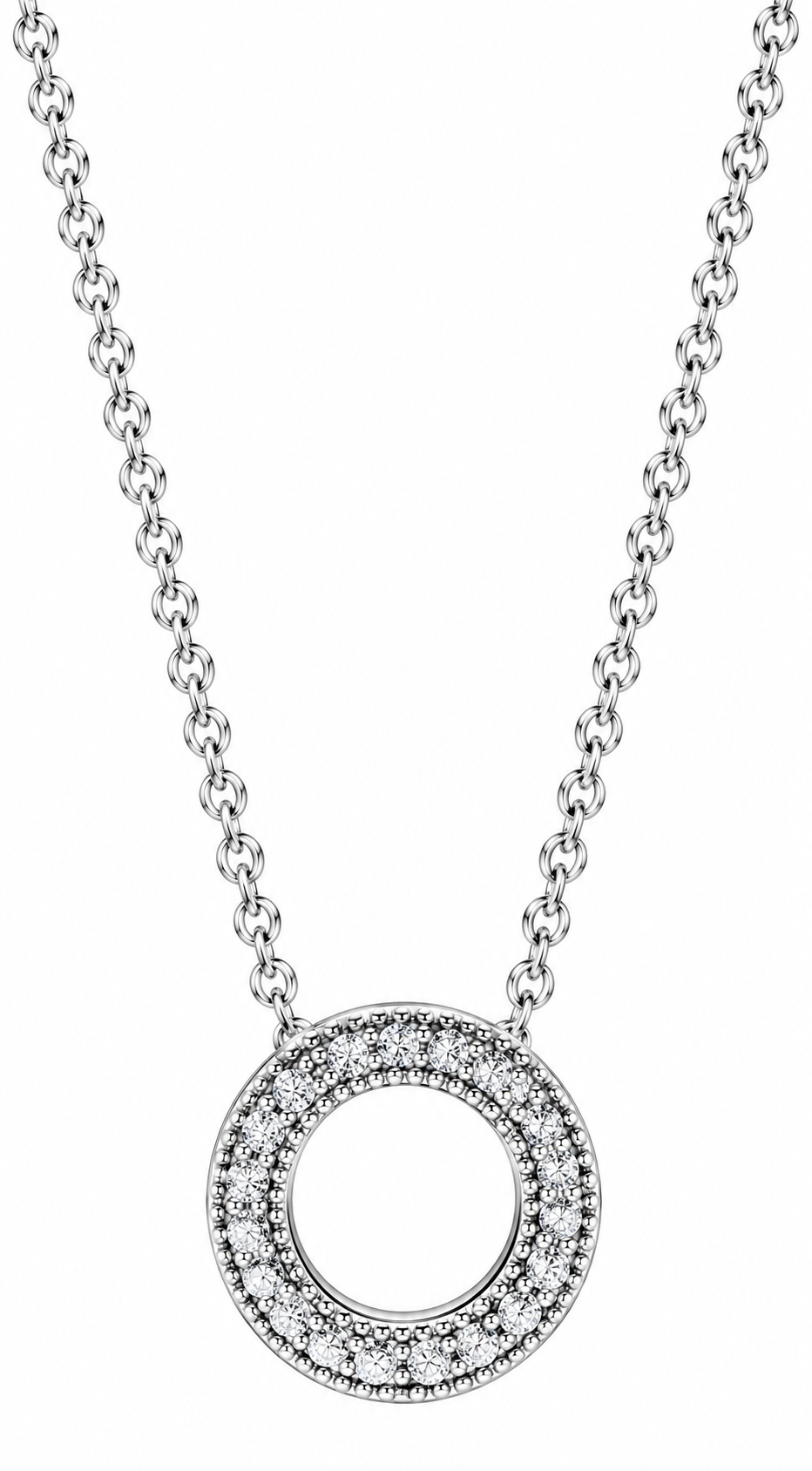 Logo Pavé Circle Collier Necklace Sterling silver