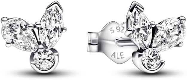 Three-Stone Crystal Stud Earrings