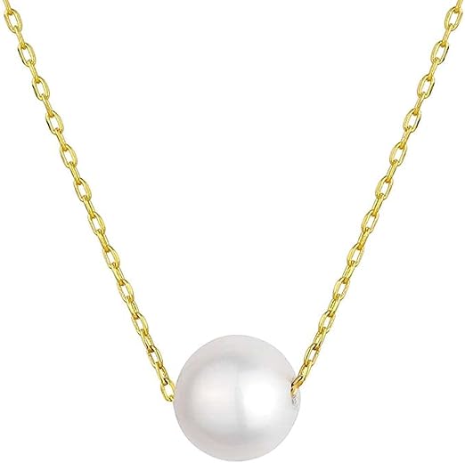 S925 Treated Freshwater Cultured Pearl Collier Necklace 14k gold plating