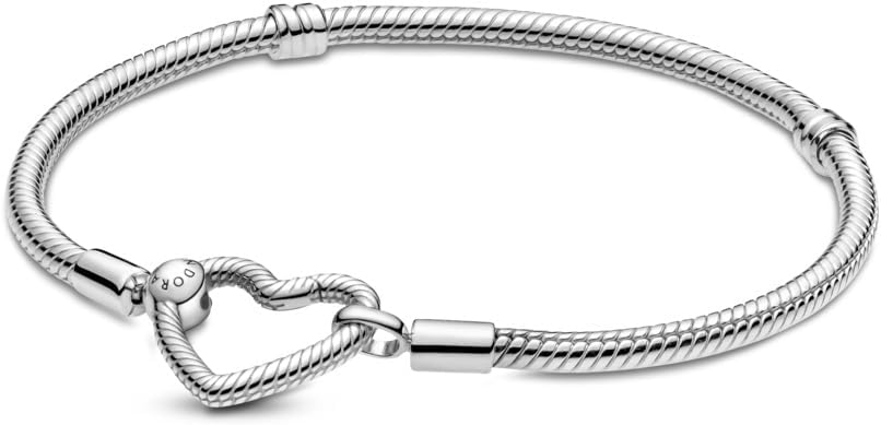 S925 Heart Closure Snake Chain Bracelet