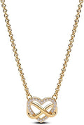 S925 Sparkling Infinity Heart Collier Necklace 14k gold plating