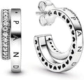 Double Hoop Stud Earrings with Crystal Detailing