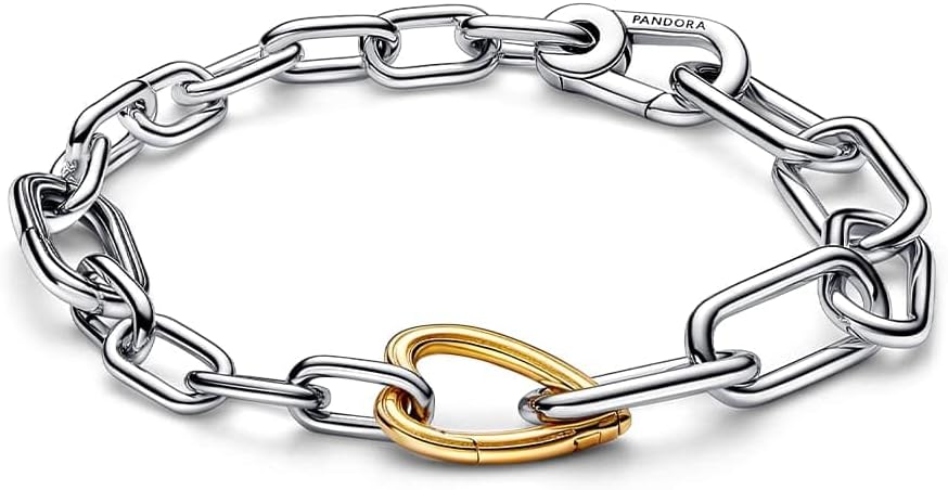 ME Heart Link Bracelet Two-Tone Gold S925 Sterling Silver