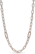 S925 ME Small-Link Chain Necklace 14k Rose Gold Plating