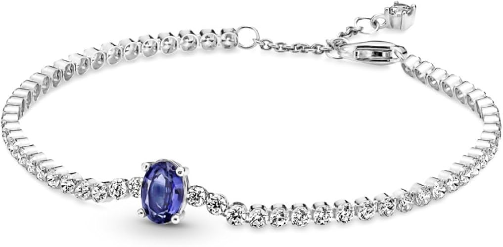 Blue Sparkling Pavé Tennis Bracelet Sterling silver