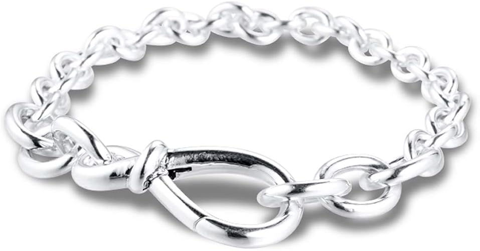 S925 Infinity Knot Snake Chain Bracelet Sterling silver