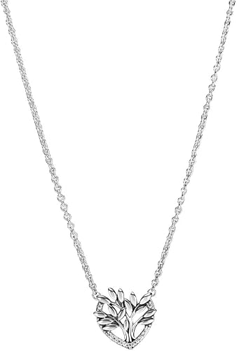 Elegant Tree of Life Heart Pendant Necklace