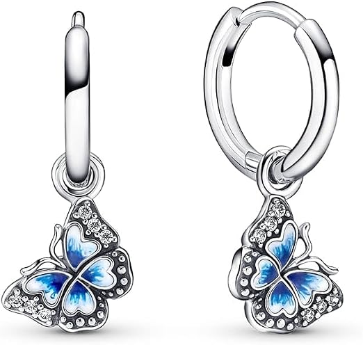 Butterfly Hoop Earrings Sterling Silver S925