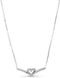 Double Heart Crystal Necklace – Sparkling Love Pendant with Delicate Chain