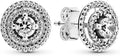 Double Halo Stud Earrings – Sparkling Pavé Circle