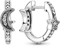Celestial Moon and Star Hoop Earrings