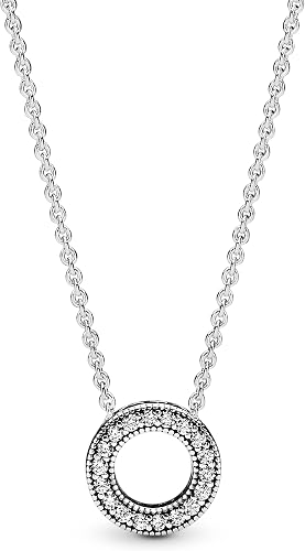 Sparkling Double Circle Pendant Necklace