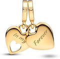 Gold-Tone In My Heart Forever Double Dangle Charm