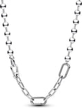 Beaded & Paperclip Link Chain Necklace S925