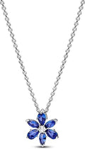 Sparkling Blue Herbarium Cluster Pendant Necklace