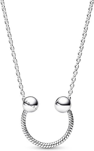 Open Circle Snake Chain Pendant Necklace