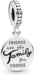 Friends Are the Family You Choose Round Dangle Charm