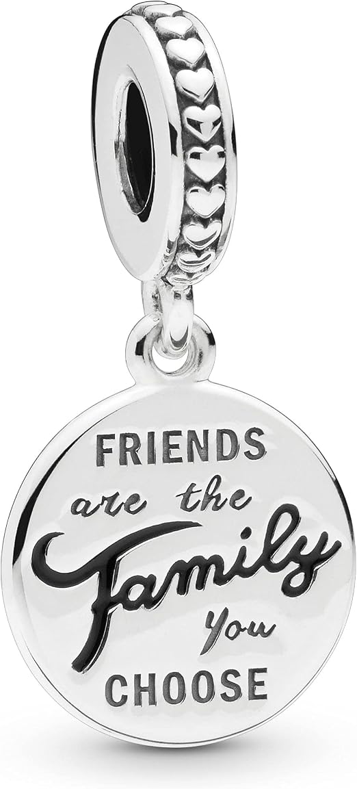 Friends Are the Family You Choose Round Dangle Charm