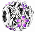 Purple Daisy Flower Charm