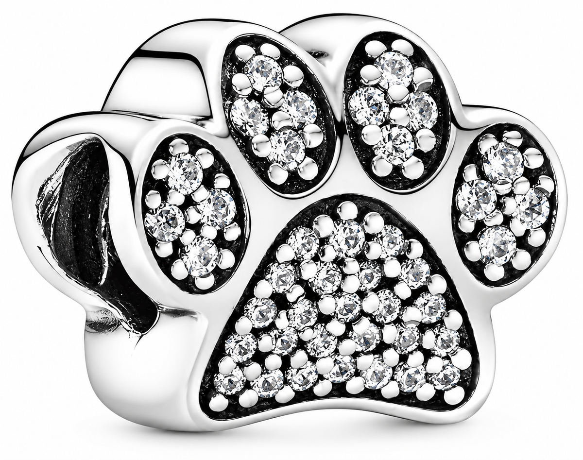 Sparkling Paw Print Charm