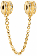 Gold Crystal Safety Gold Link Chain