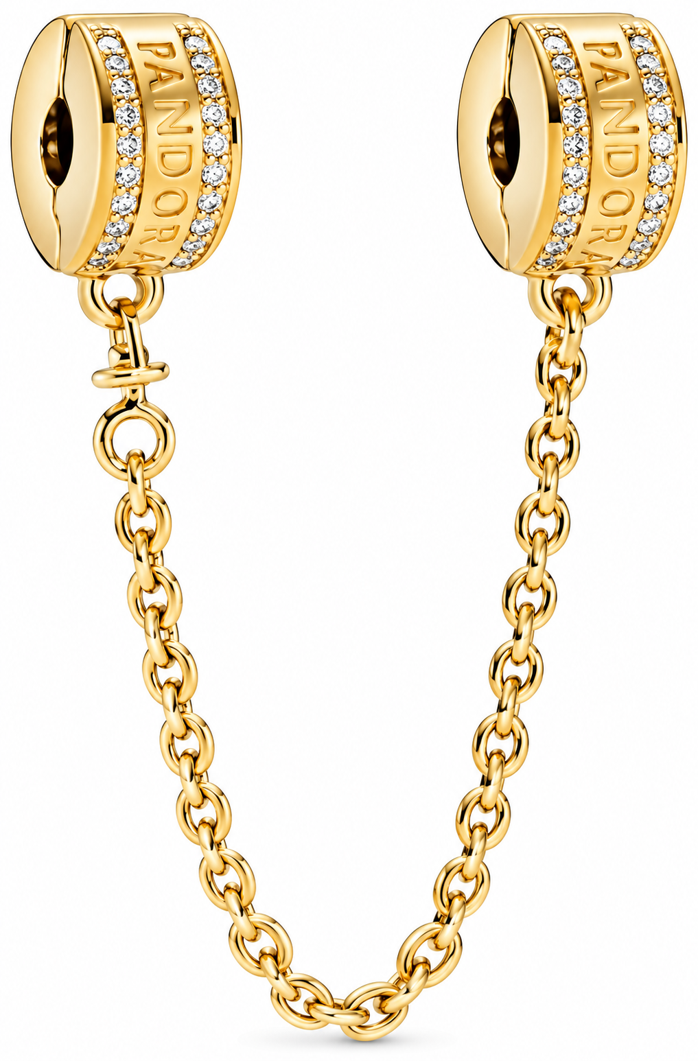 Gold Crystal Safety Gold Link Chain