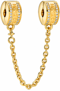 Double Clip Gold Safety Chain