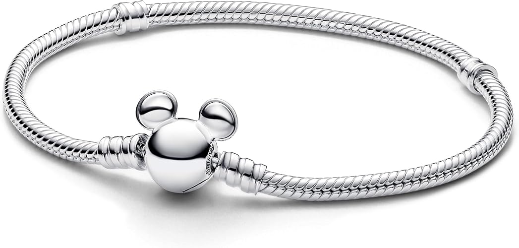Disney Mickey Mouse Clasp Moments Snake Chain Bracelet 19CM