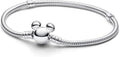 Disney Mickey Mouse Clasp Moments Snake Chain Bracelet 20CM S925