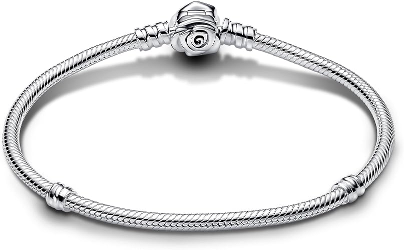 S925 Rose in Bloom Clasp Snake Chain Bracelet Sterling silver