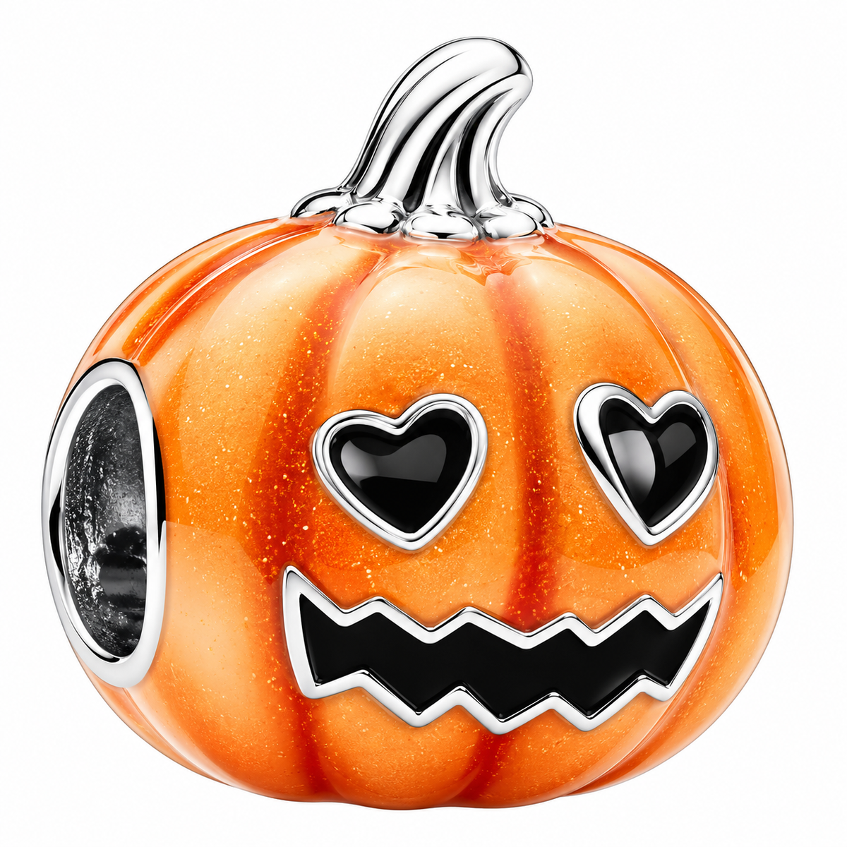 Halloween Pumpkin Charm – Orange Jack O Lantern Bracelet Bead