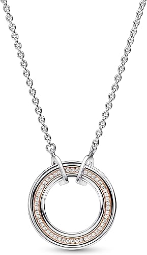 S925 Signature Two tone Logo & Pavé Necklace