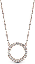 Logo Reversible Collier in 14k Rose Gold-Plated with Clear Cubic Zirconia