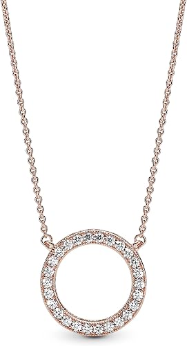 Logo Reversible Collier in 14k Rose Gold-Plated with Clear Cubic Zirconia