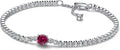 S925 Red Sparkling Round Pavé Tennis Bracelet Sterling silver