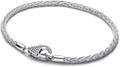 Elegant Sterling Silver Braided Chain Bracelet with Sparkling Crystal Pavé Lobster Clasp for Women