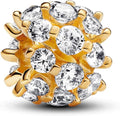 Gold-Tone Sparkling Clear Crystal Cluster Charm