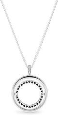 Spinning Hearts Cubic Zirconia Necklace S925