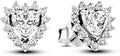Elegant Silver Heart-Shaped Crystal Stud Earrings – Sparkling Halo Love Jewellery for Women
